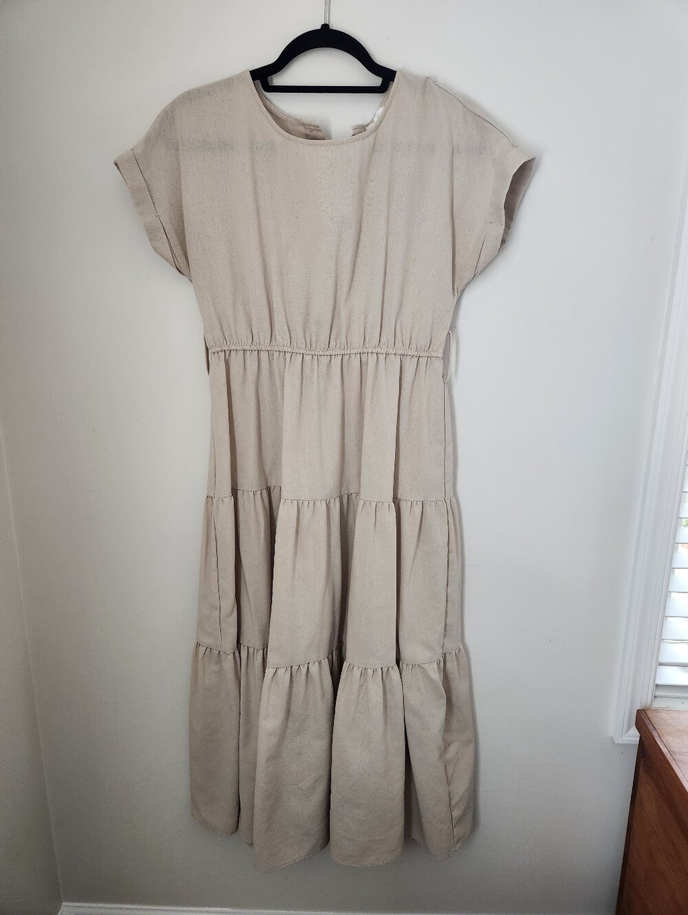 Blu Pepper Women's Tiered Ruffle Dress with Button Closure